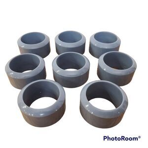 Round Plastic Napkin Rings Set of Eight Country Blue 60s-70s Retro Vintage